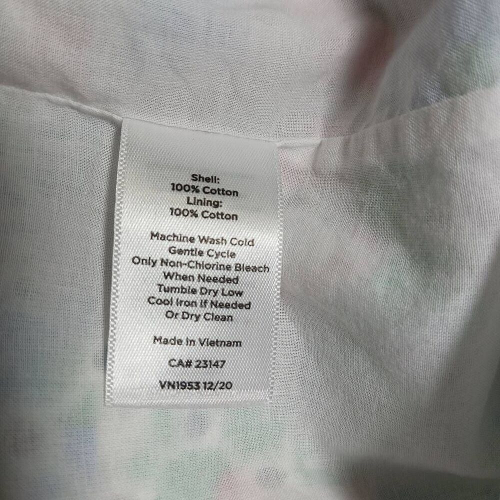 Talbots womens size 14 eyelet sundress green pink cotton casual excellent euc - Picture 9 of 9